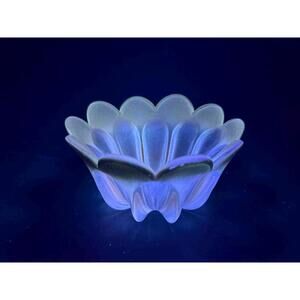 Vintage Waltherglas “Marrakech” Purple & Gold Flower Bowl - UV Reactive 365nm